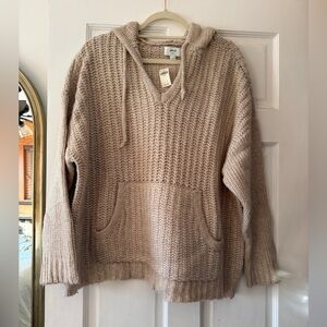 Aerie beige knit oversized hoodie